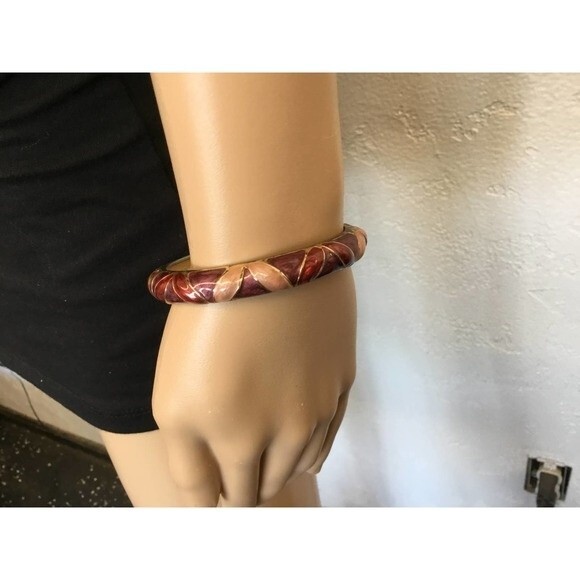 Pink and Purple Cloisonné Bracelet - Picture 3 of 4